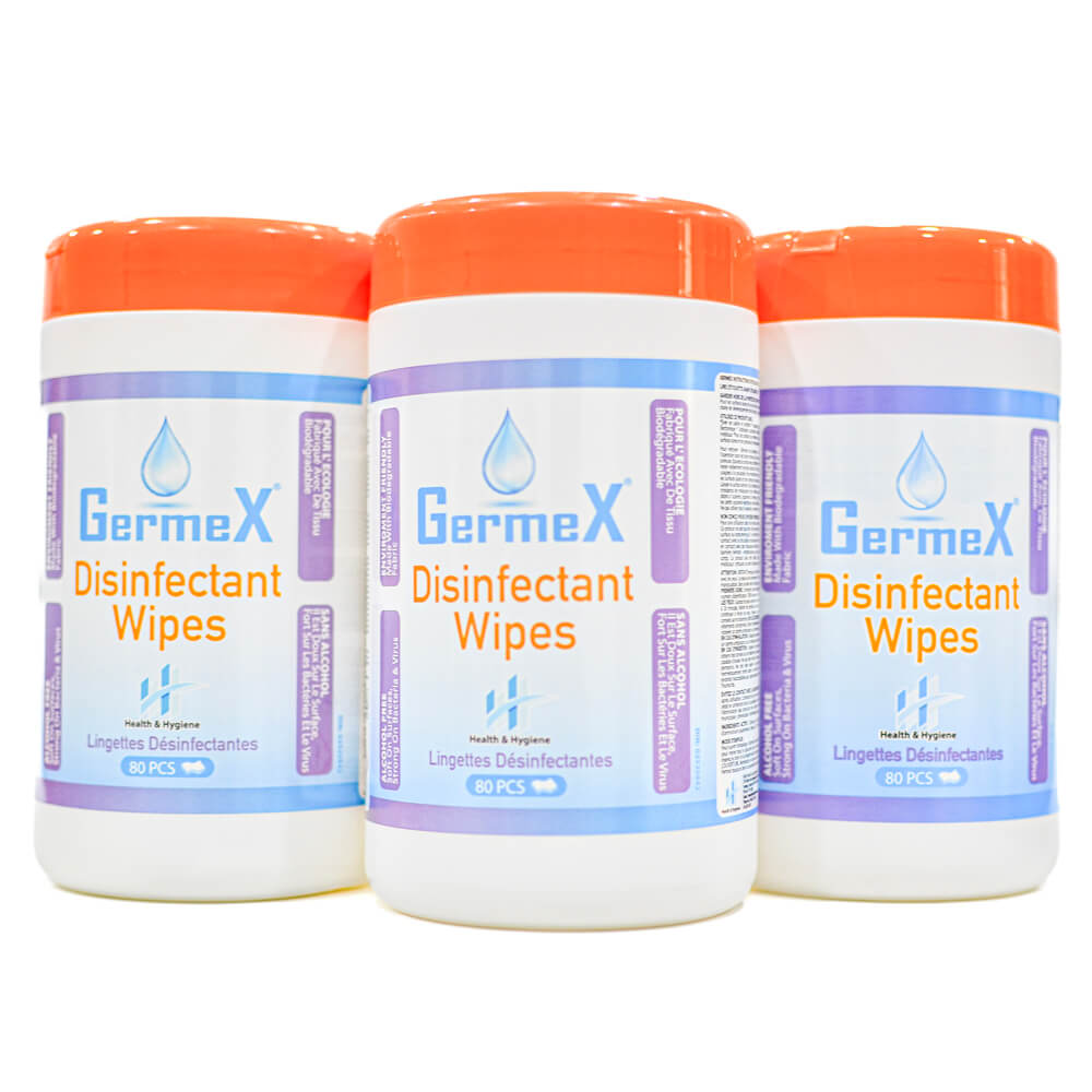 GermeX Disinfectant Wipes, 4 Canisters