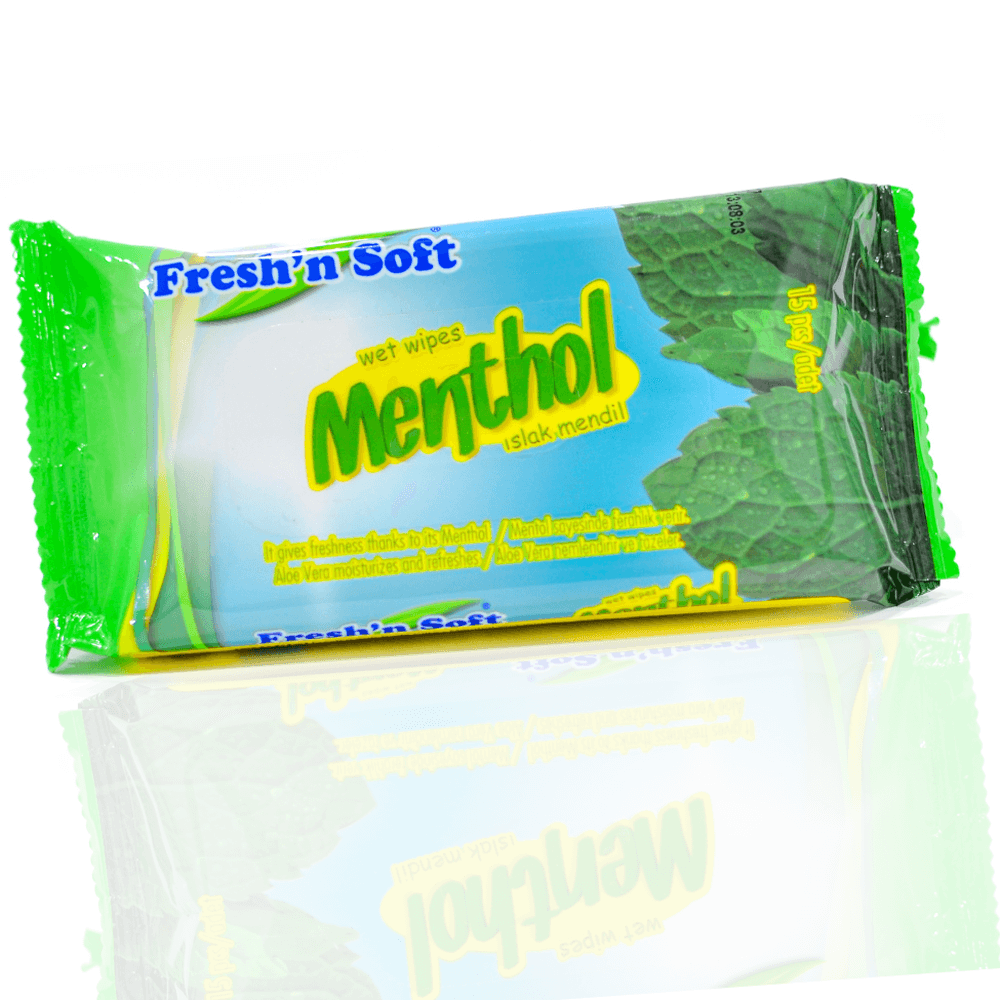 Menthol wet wipes, 24 packs