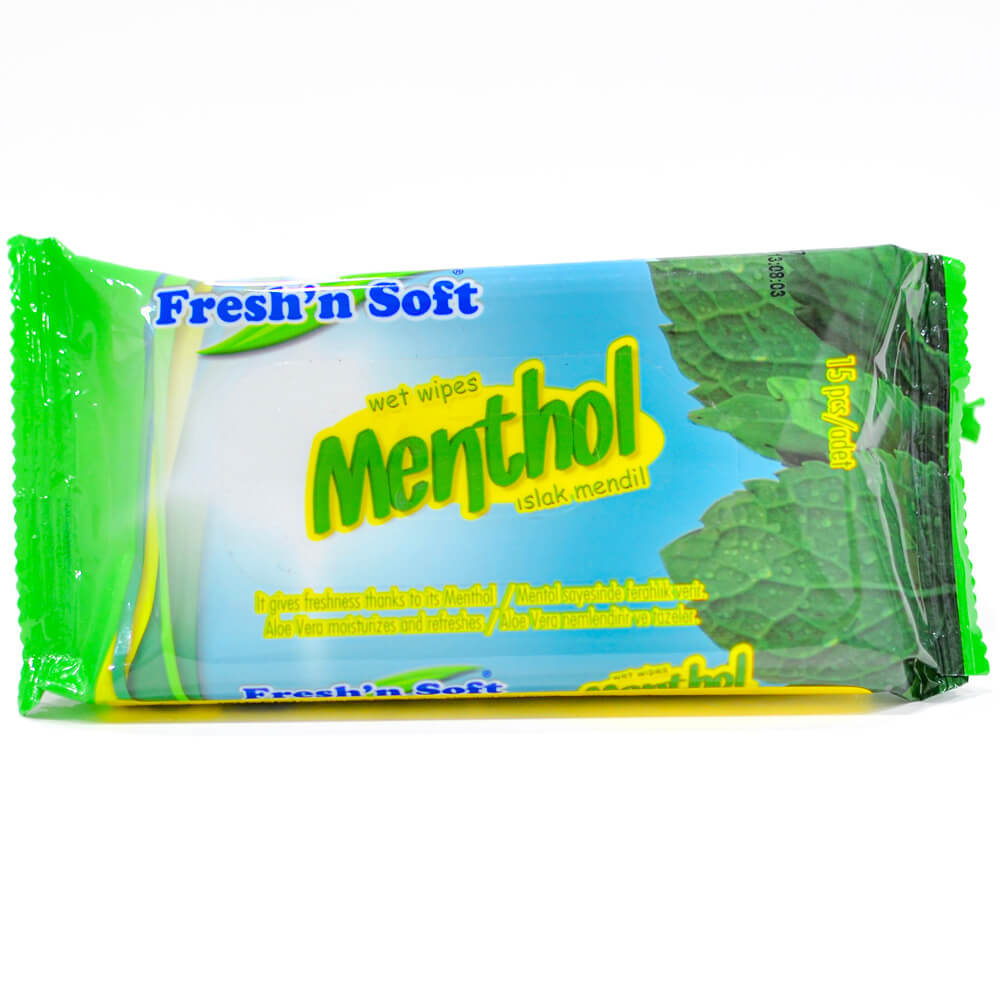 Menthol wet wipes, 24 packs