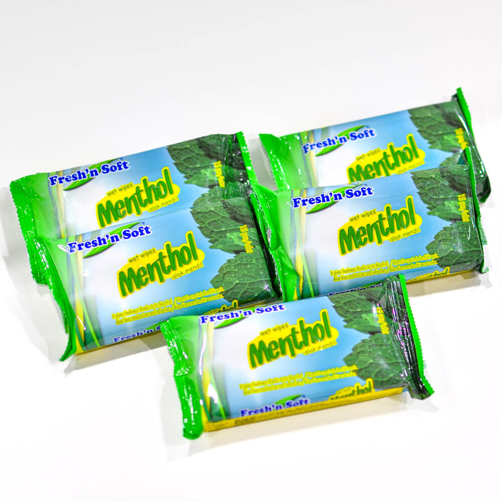 Menthol wet wipes, 24 packs