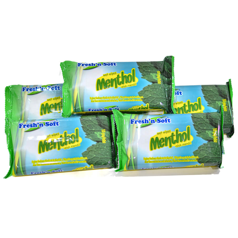 Menthol wet wipes, 24 packs