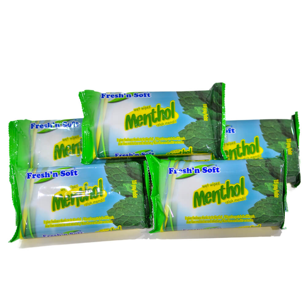 Menthol wet wipes, 24 packs
