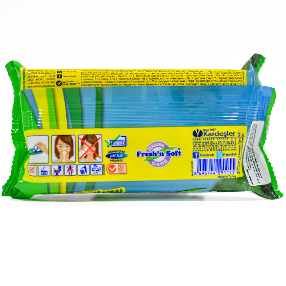 Menthol wet wipes, 24 packs