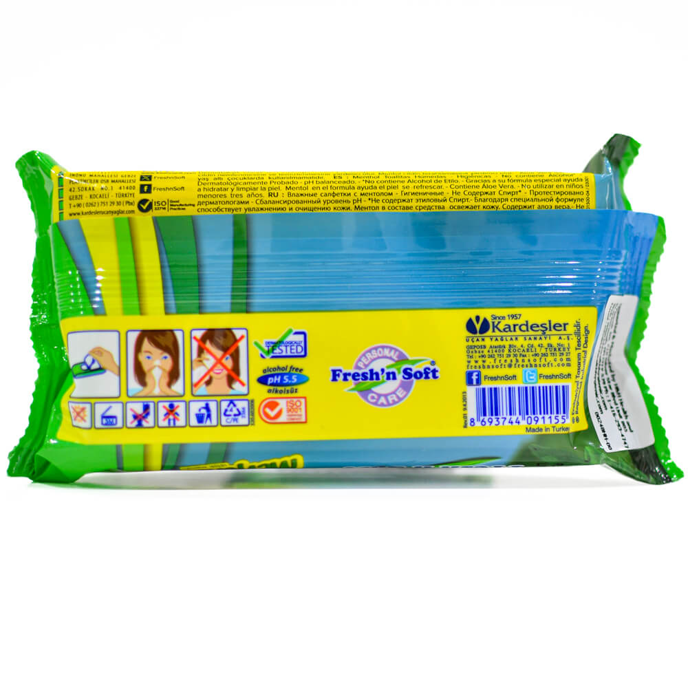 Menthol wet wipes, 24 packs